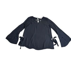 Laurie Felt Black Blouse with Bell Sleeves